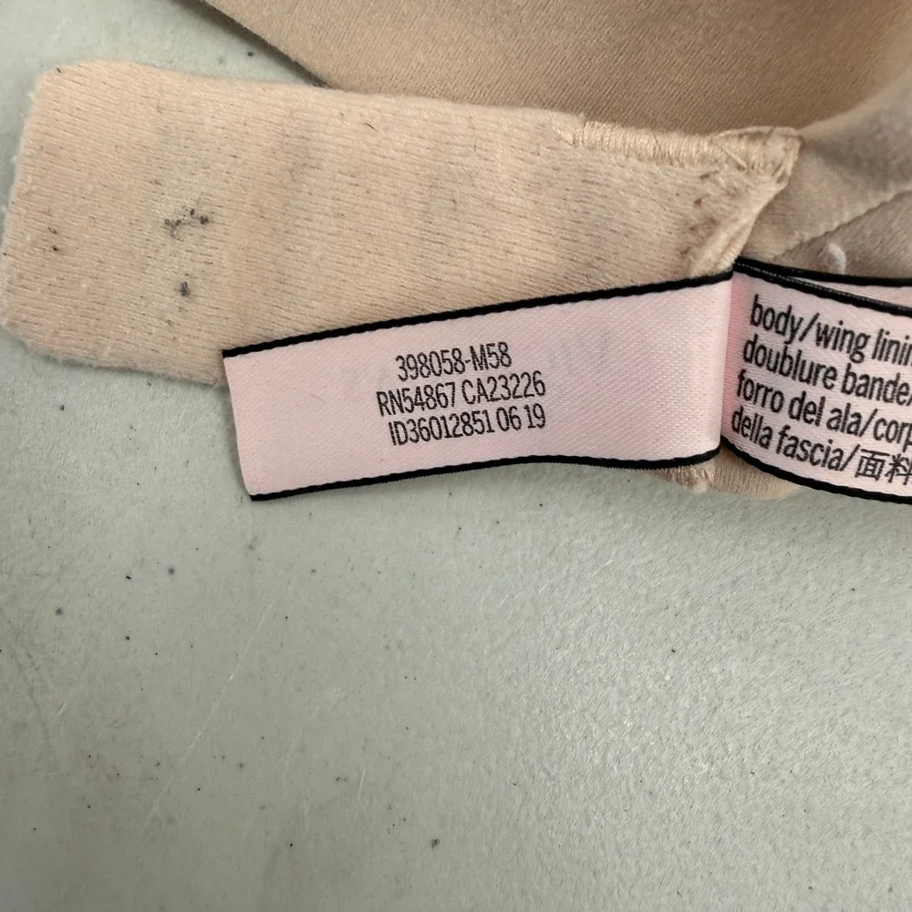 Victoria's Secret Incredible Lined Demi Bra Womens 34C Beige‎ Underwire 398058